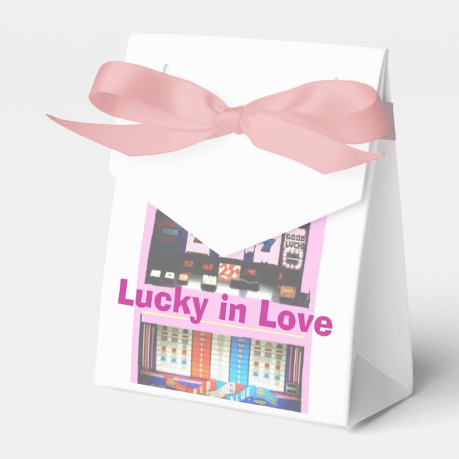 Casino Theme Lucky in Love Favor Boxes (Front Side)