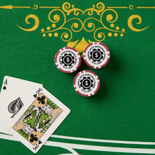Casino Themed 40th Birthday Party Poker Chips