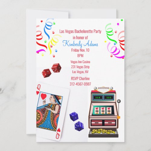 Casino Themed Bachelorette Party Invitation