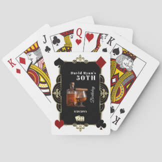 Casino Vegas Cognac And Cigar Man 50th Birthday  Poker Cards