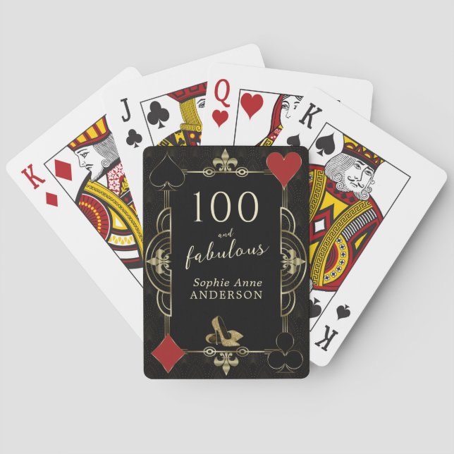 Casino Vegas Poker 100 and Fabulous Birthday Party Poker Cards (Back)