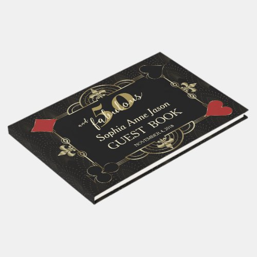 Casino Vegas Poker 50 and Fabulous Birthday Party Guest Book