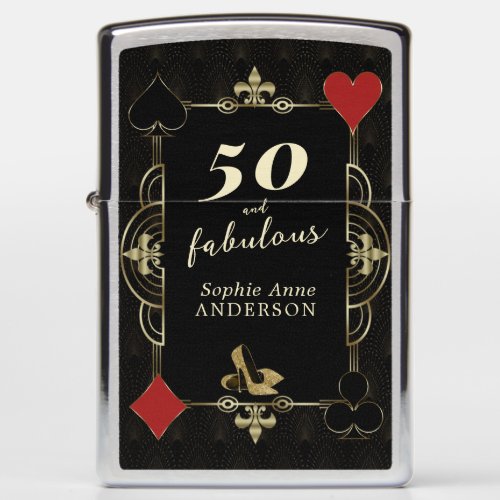 Casino Vegas Poker 50 and Fabulous Birthday Party Zippo Lighter