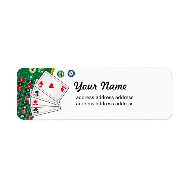 casino, vegas, poker, gambling, label (Front)