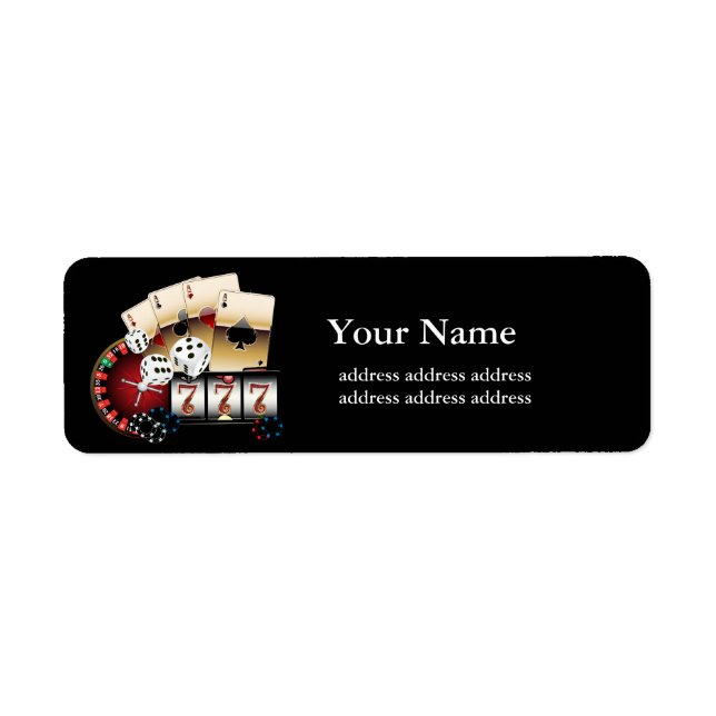 casino, vegas, poker, gambling, label (Front)