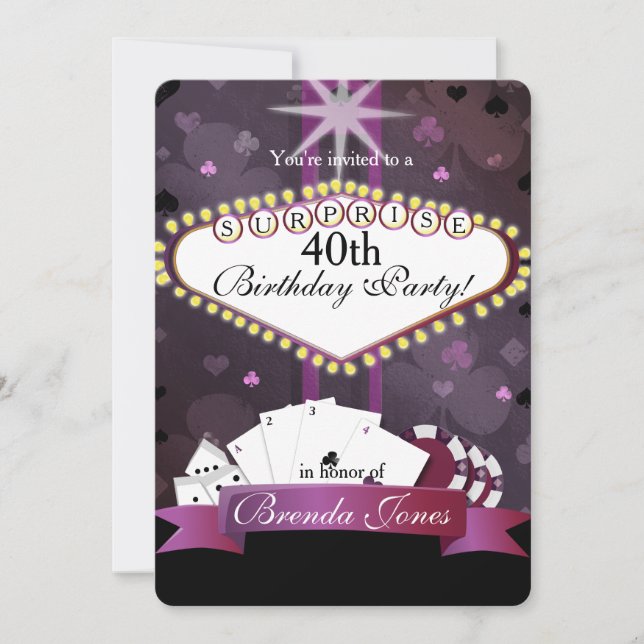 Casino/ Vegas style Birthday Invitation (Front)