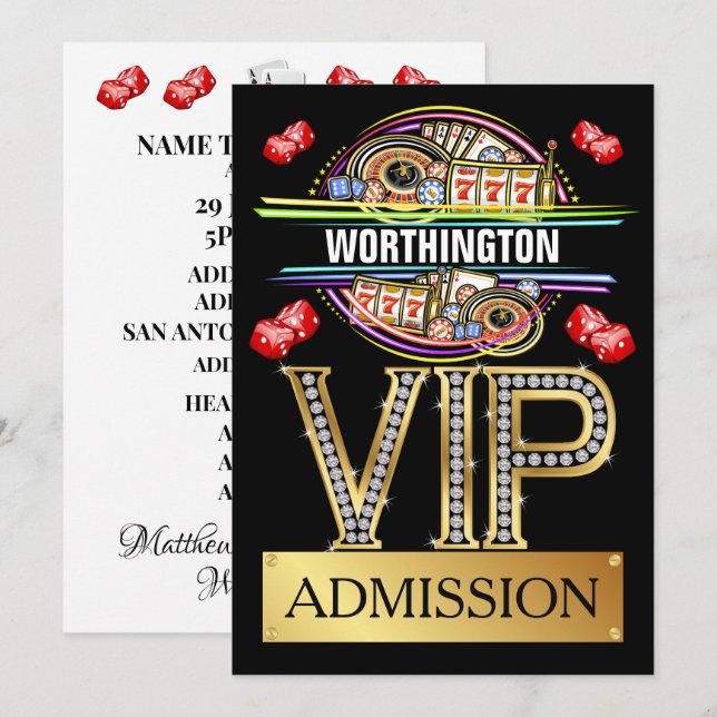 CASINO VIP Admission Invitation (Front/Back)
