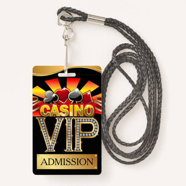 CASINO VIP Lanyard BADGE See Back (Front with Lanyard)