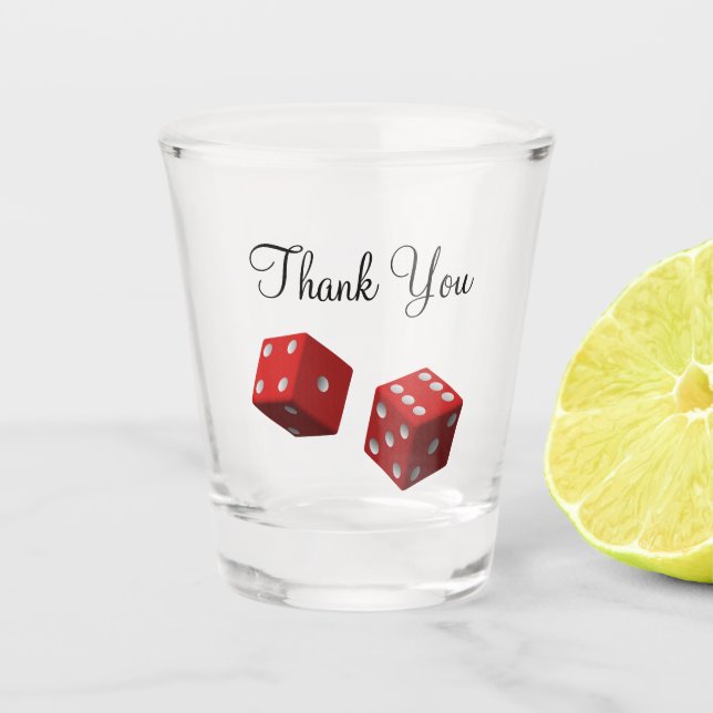 Casino Wedding Favor Shot Glass (Front)