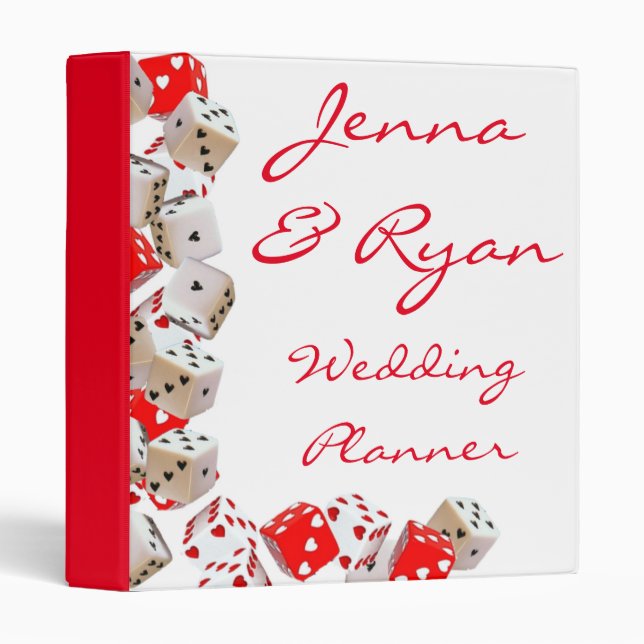 Casino Wedding Planner or Recipe Bridal Gift Binder (Front/Spine)
