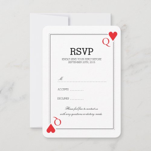 Casino Wedding RSVP Card