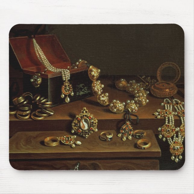 Casket of jewels on a table mouse pad (Front)