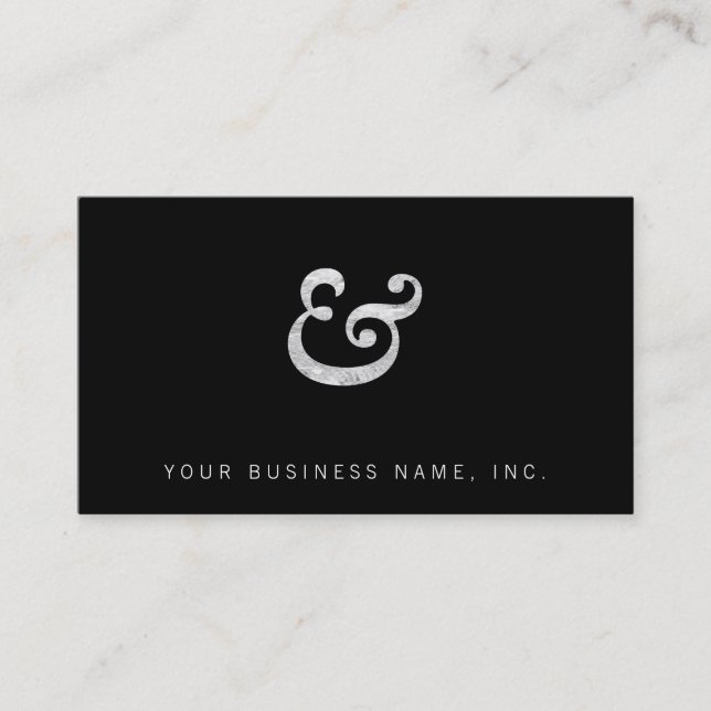 Caslon Bold Italic Ampersand White Business Card (Front)