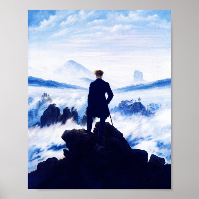 Caspar D Friedrich, Wanderer above the Sea of Fog Poster (Front)