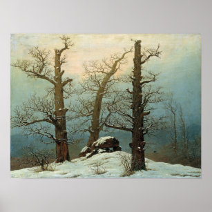 Caspar David Friedrich Cairn in Snow Poster