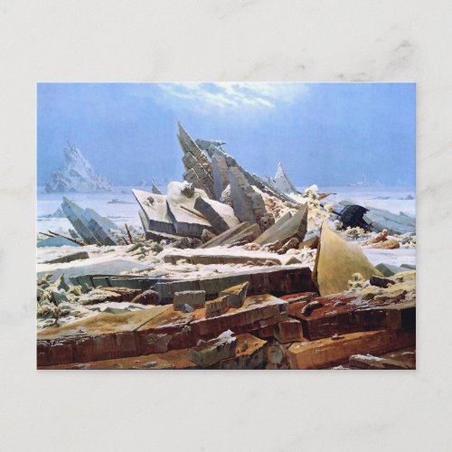 CASPAR DAVID FRIEDRICH _ The sea of ice 1824 Postcard