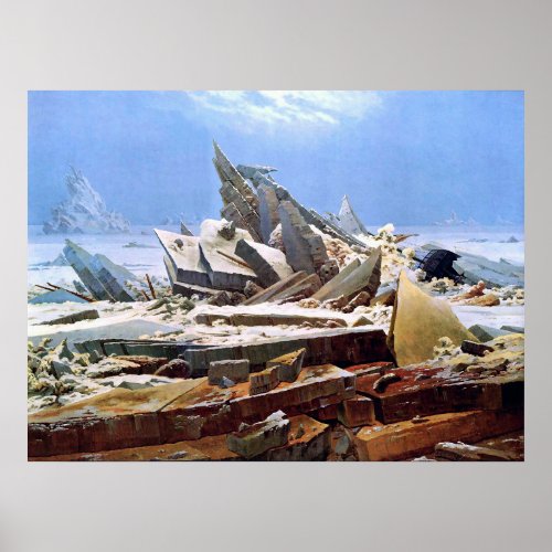 CASPAR DAVID FRIEDRICH _ The sea of ice 1824 Poster