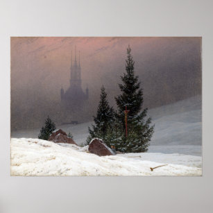 Caspar David Friedrich Winter Landscape Poster