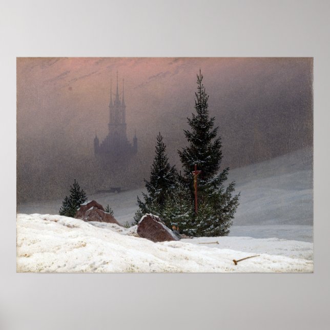 Caspar David Friedrich Winter Landscape Poster (Front)