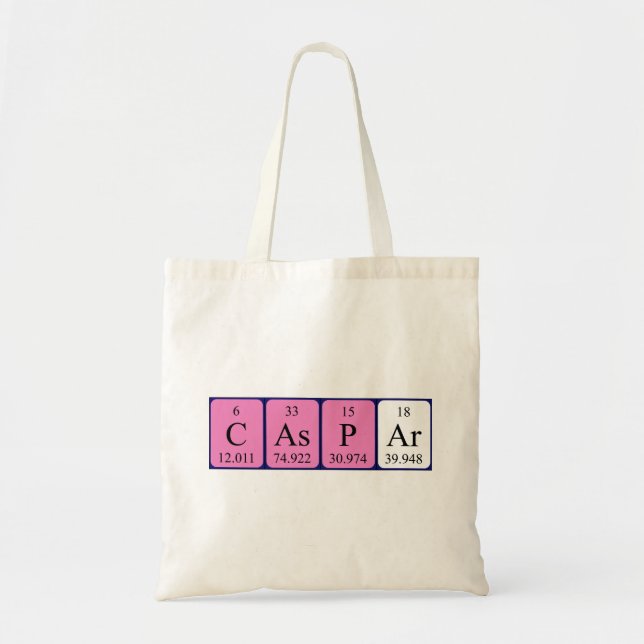 Caspar periodic table name tote bag (Front)