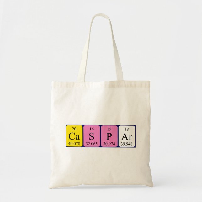 Caspar periodic table name tote bag (Front)