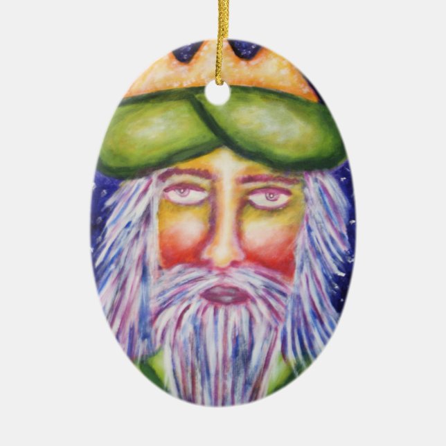 "Caspar" Three Kings Christmas Art Ceramic Ornament (Front)