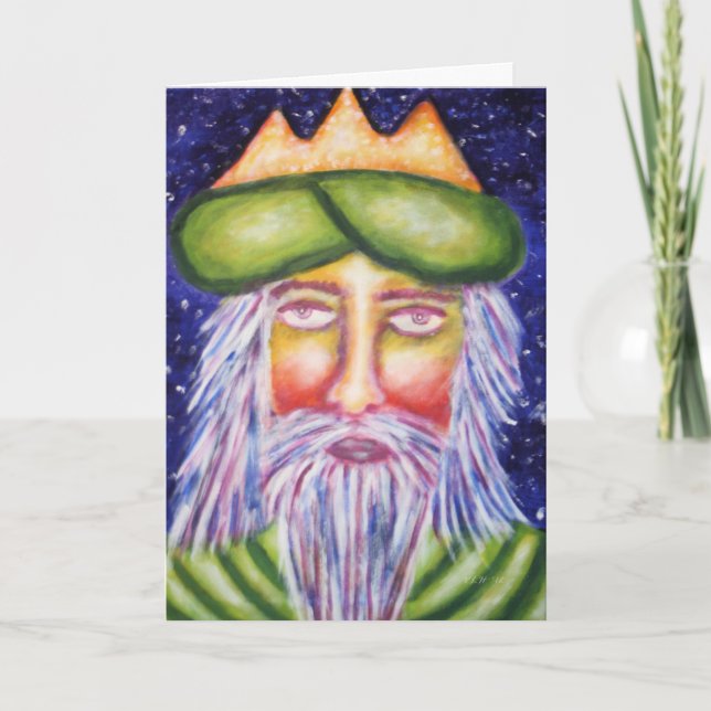 "Caspar" Three Kings Christmas Art Holiday Card (Front)