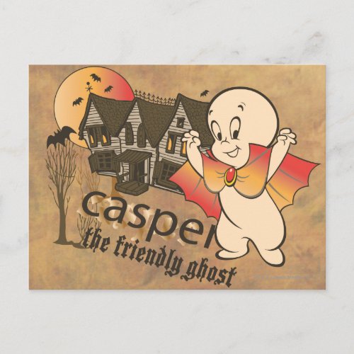 Casper and Haunted House Postcard