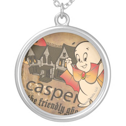 Casper and Haunted House Silver Plated Necklace