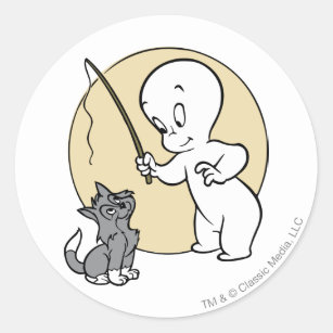 Casper and Kitten Classic Round Sticker