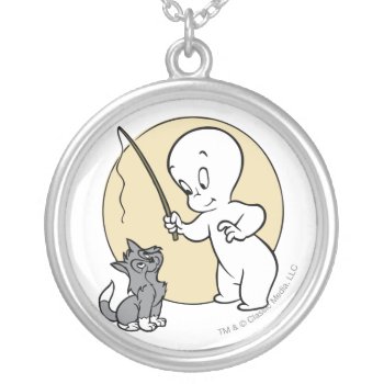 Casper And Kitten Silver Plated Necklace by casper at Zazzle