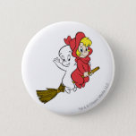Casper And Wendy Riding Broom Button at Zazzle