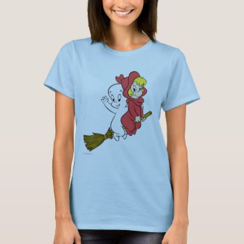 Casper And Wendy Riding Broom T-shirt by casper at Zazzle