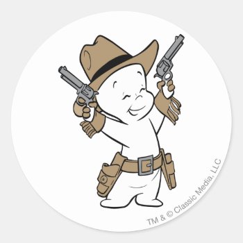 Casper Cowboy Classic Round Sticker by casper at Zazzle