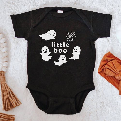 CASPER Cute Ghost Halloween Spider Web Little Boo Baby Bodysuit