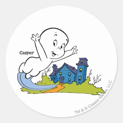 Casper Haunted House Classic Round Sticker