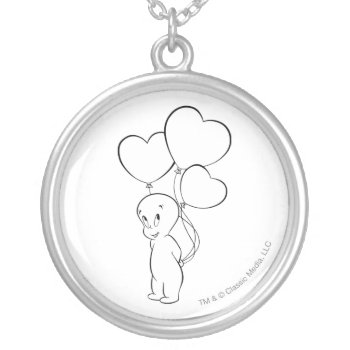 Casper Heart Balloons Silver Plated Necklace by casper at Zazzle