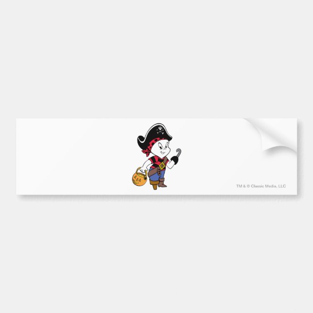 Casper in Pirate Costume Bumper Sticker (Front)