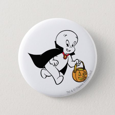 Casper In Vampire Costume Button