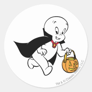 Casper In Vampire Costume Classic Round Sticker by casper at Zazzle