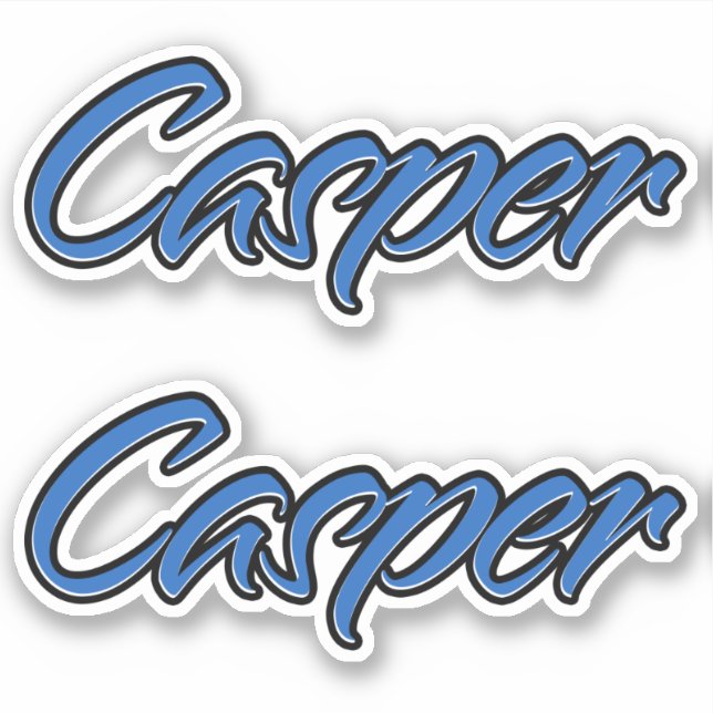 Casper Name blue sticker Sticker Sticker Sticker (Front)