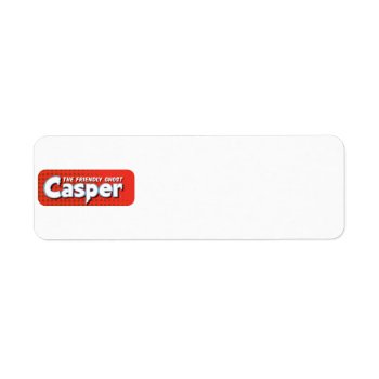 Casper Red Halftone Logo Label by casper at Zazzle