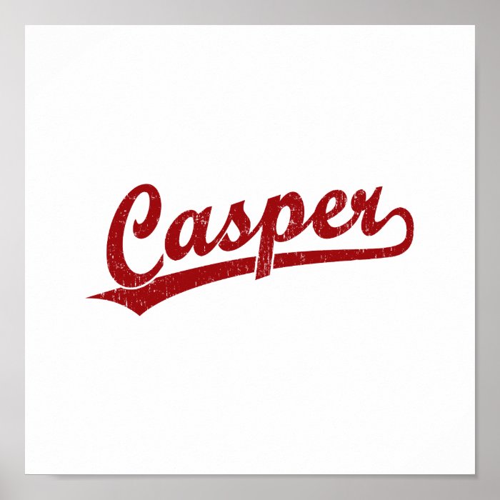 Casper script logo in red posters