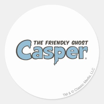 Casper The Friendly Ghost Blue Logo 2 Classic Round Sticker by casper at Zazzle