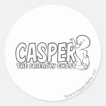 Casper The Friendly Ghost Logo 2 Classic Round Sticker by casper at Zazzle