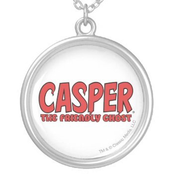 Casper The Friendly Ghost Red Logo 1 Silver Plated Necklace by casper at Zazzle