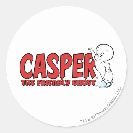 Casper The Friendly Ghost Red Logo 2 Classic Round Sticker
