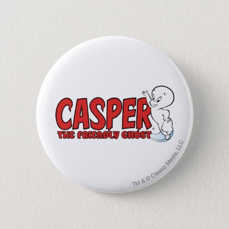 Casper The Friendly Ghost Red Logo 2 Pinback Button