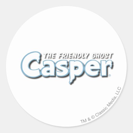 Casper White Logo Classic Round Sticker