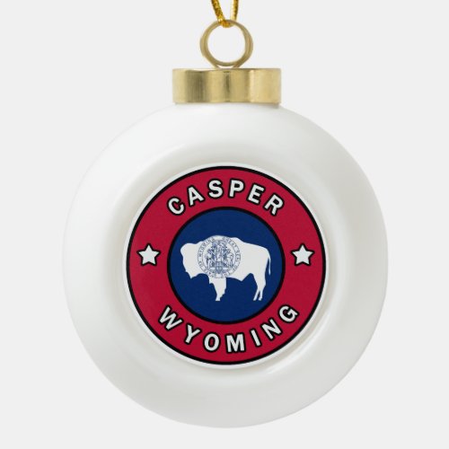 Casper Wyoming Ceramic Ball Christmas Ornament